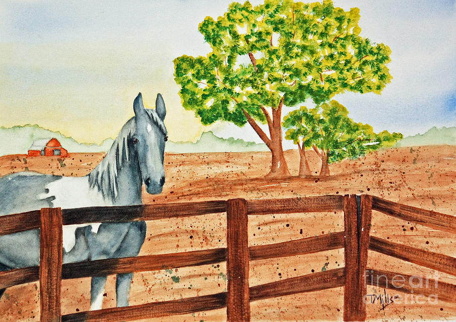 Gray Mare Painting by Terri Mills