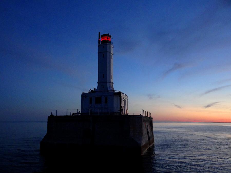 Grays Reef Lighthouse At Dusk Photograph by Keith Stokes