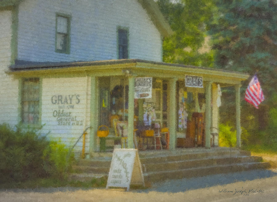 Grays Store in Little Compton Rhode Island Painting by Bill McEntee