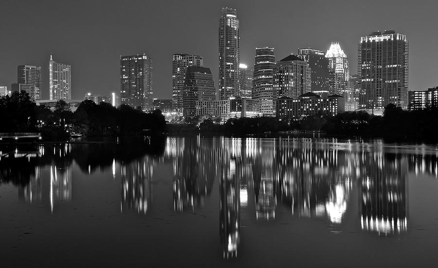 Grayscale Austin Texas Photograph by Frozen in Time Fine Art Photography
