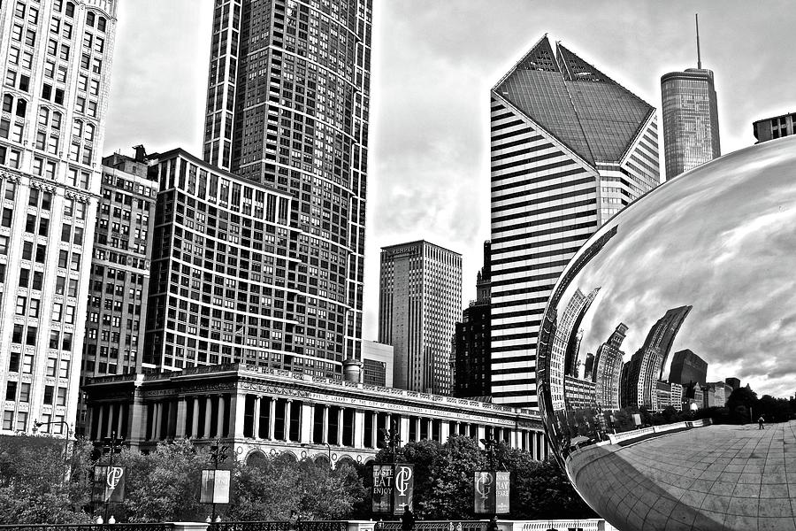 Grayscale Millennium Park Photograph by Frozen in Time Fine Art Photography