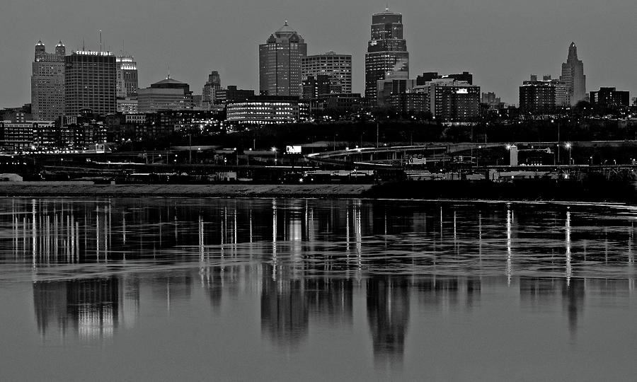 Grayscale Night in KC Photograph by Frozen in Time Fine Art Photography