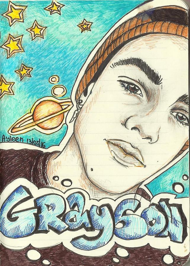 Grayson Dolan galaxy background Drawing by Ani Hristova