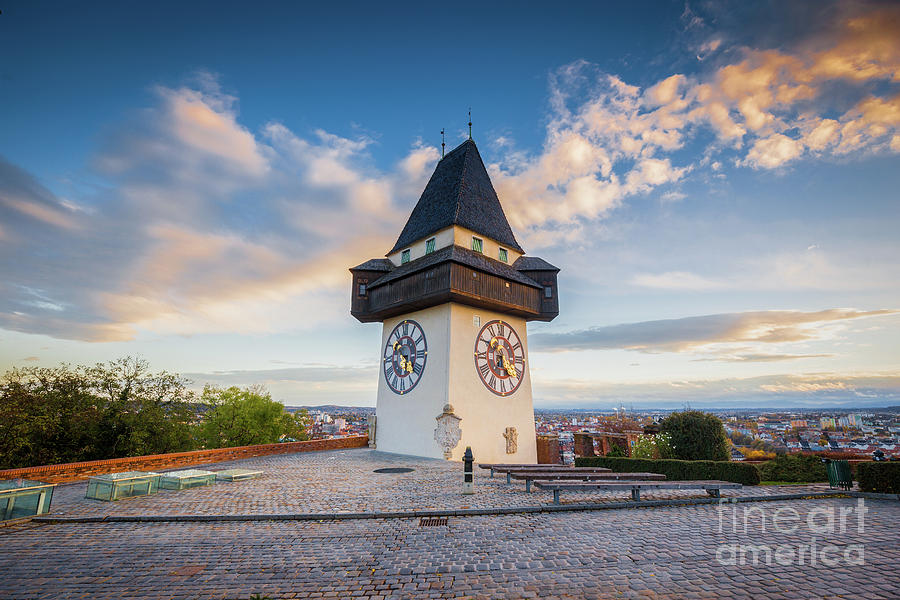Graz Clock Tower Photograph by JR Photography