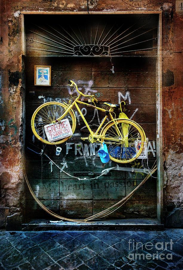 Grazie Yellow Bicycle Photograph by Craig J Satterlee