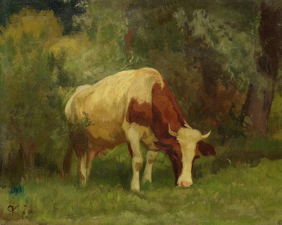 Grazing cow Painting by MotionAge Designs - Fine Art America