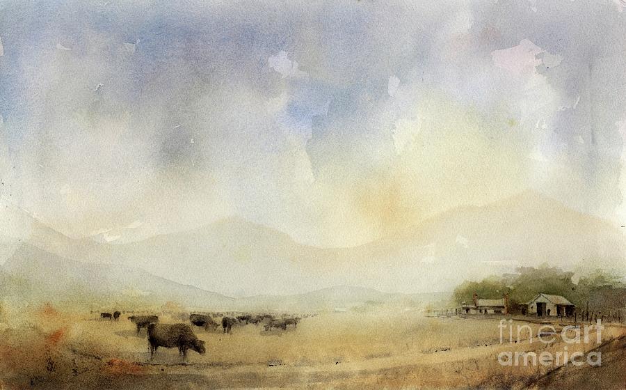 Grazing Herd Painting by Tim Oliver
