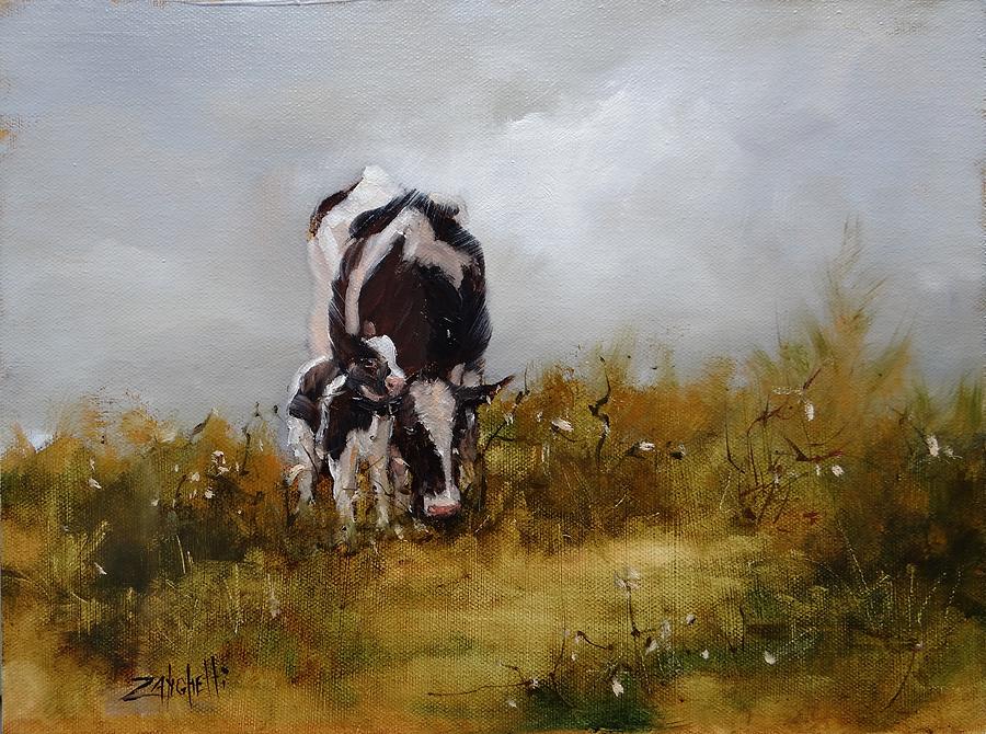 Grazing with Mom Painting by Laura Lee Zanghetti