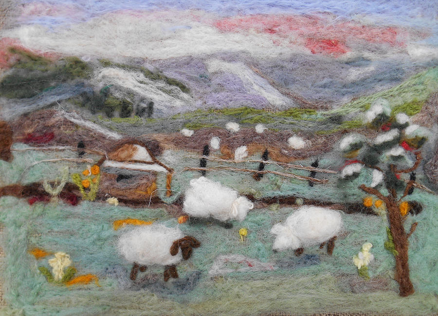 Grazing Woolies Tapestry - Textile by Christine Lathrop