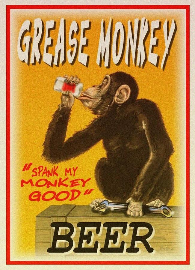 Grease Monkey Beer Digital Art by Steven Vickers