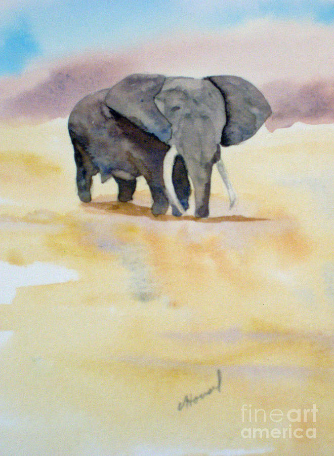 Great African Elephant  Painting by Vicki  Housel