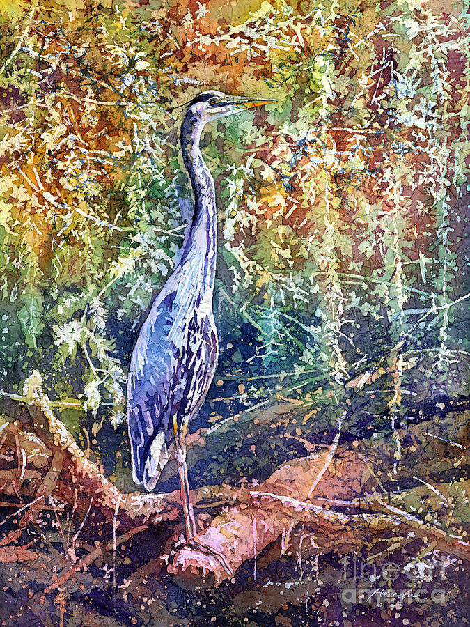 Heron Painting - Great Blue Heron by Hailey E Herrera