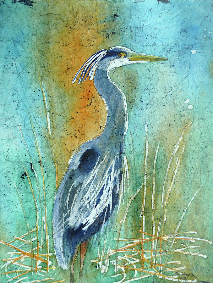 Great Blue Heron II Painting by Ann Nunziata | Fine Art America