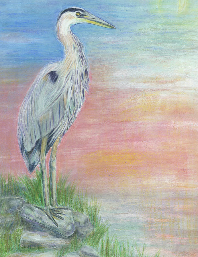 Great Blue Heron  Painting by Jeanne Juhos