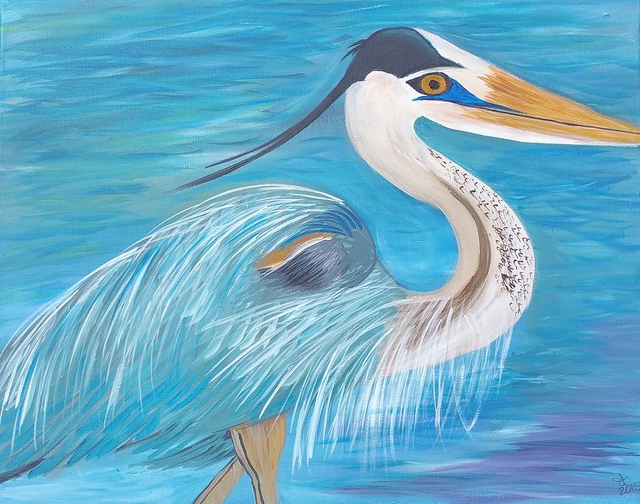 Great Blue Heron No 2 Painting by Dawn Cooper | Fine Art America