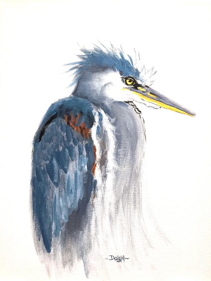 Bird Portrait Painting - Great Blue Heron by Pat Dolan