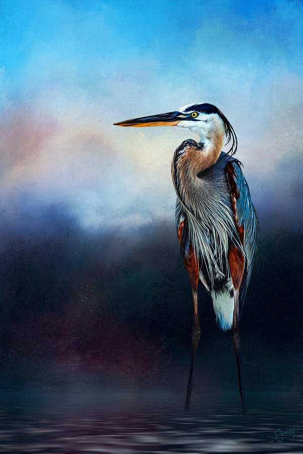 Nature Digital Art - Great Blue Heron by Sandy Oman
