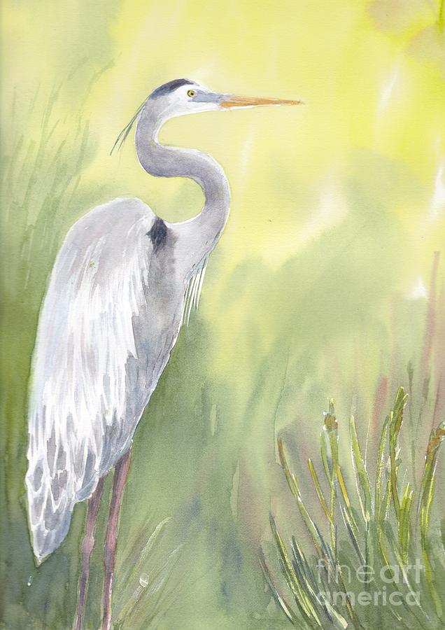 Blue Heron Painting - Great Blue Heron by Yohana Knobloch Blue Heron Painting - Great Blue Heron by Yohana Knobloch