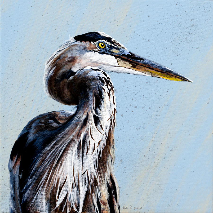 Great Blue Theodore Painting by Joan Garcia