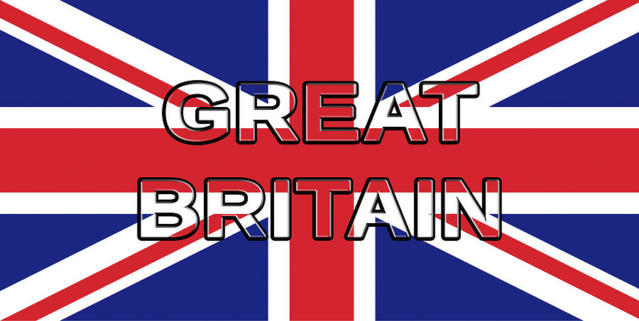 Flag of Great Britain Word Digital Art by Roy Pedersen - Fine Art America