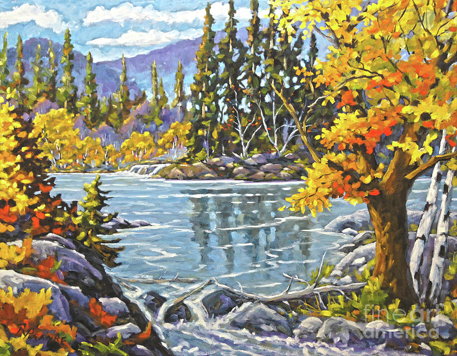 Great Canadian Lake  - Large Original Oil Painting Painting by Richard T Pranke