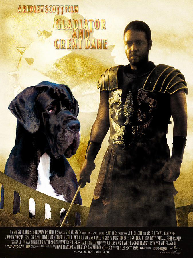 Great Dane Art Canvas Print - Gladiator Movie Poster Painting by Sandra Sij