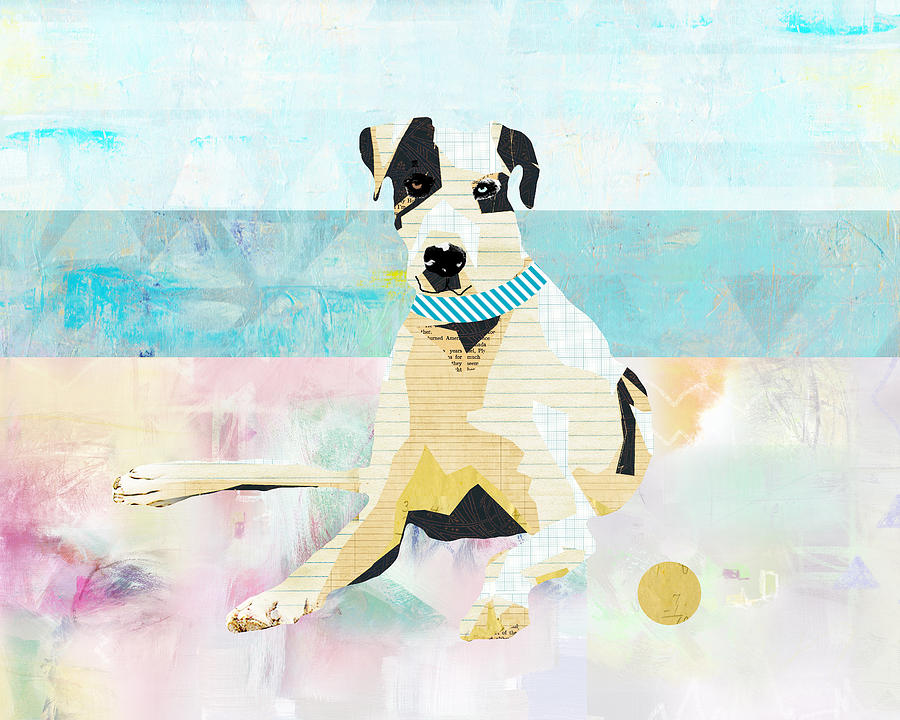 Great Dane at the beach Mixed Media by Claudia Schoen