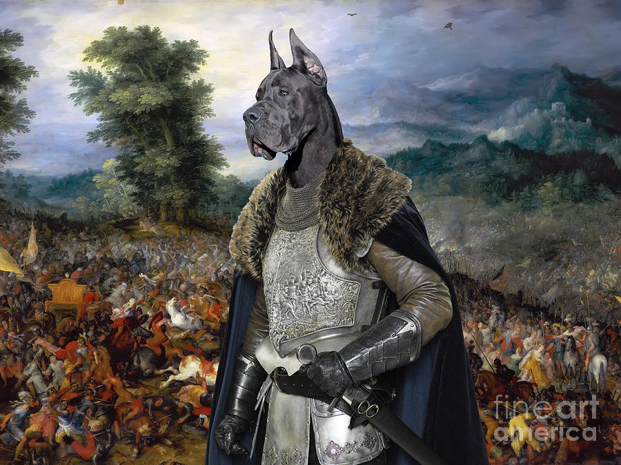 Great Dane - The decisive Battle Painting by Sandra Sij
