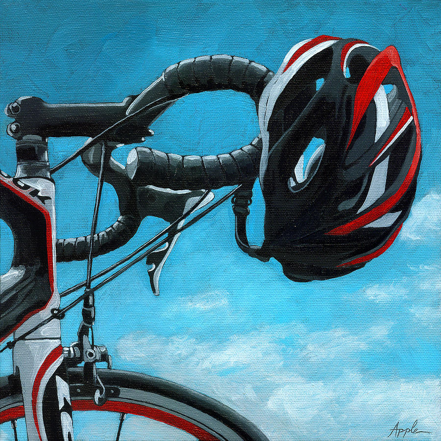 Great Day - bicycle oil painting Painting by Linda Apple