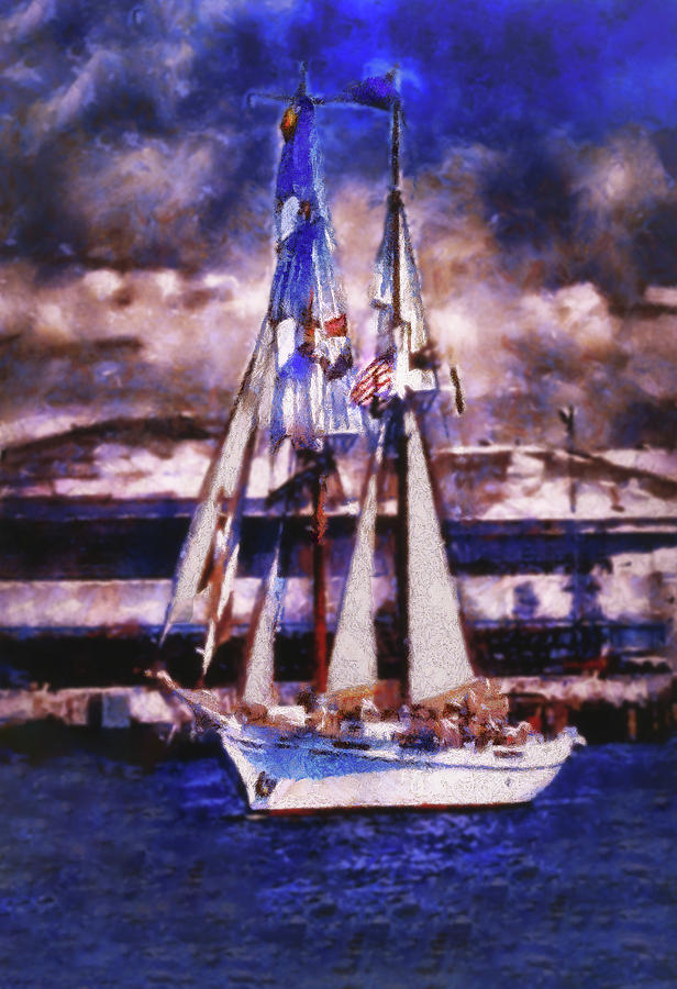 Great Day For Sailing Mixed Media by Joseph Hollingsworth