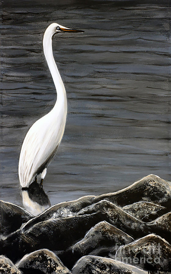 Great Egret Painting by Patrick Dablow