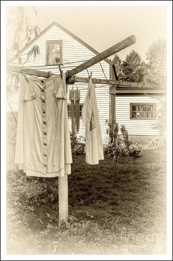 Vintage Photograph - Great Grandmas Clothesline by Scott Thorp