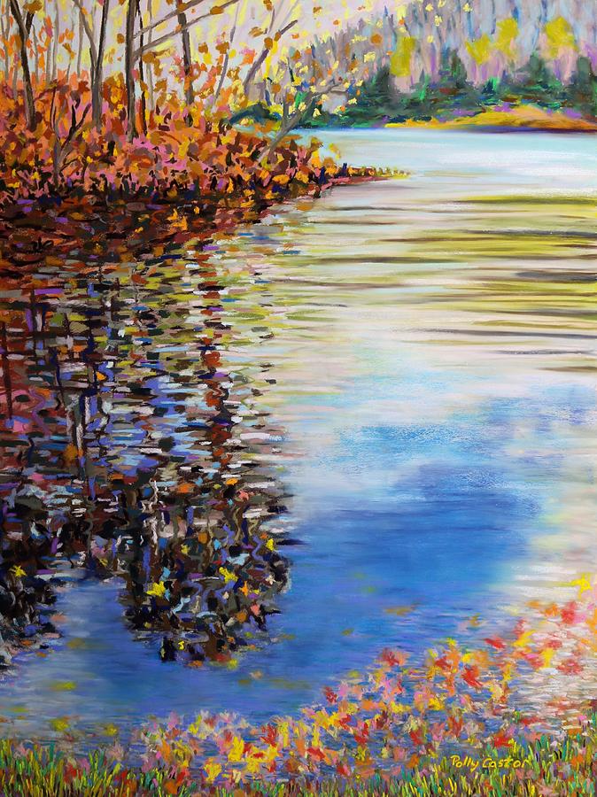 Great Hollow Lake in November Painting by Polly Castor