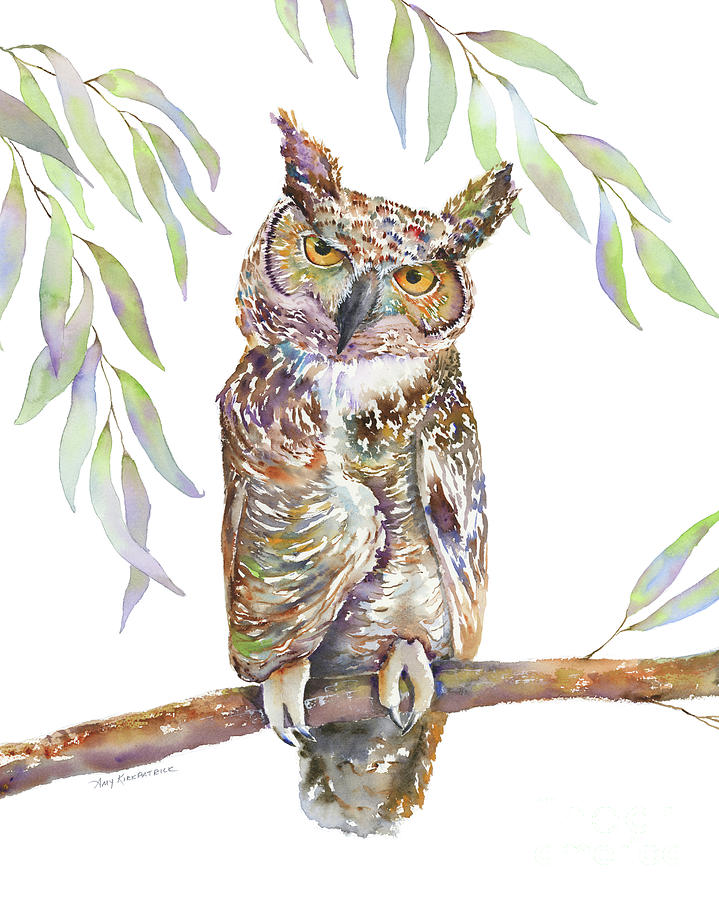 Great Horned Owl  Painting by Amy Kirkpatrick