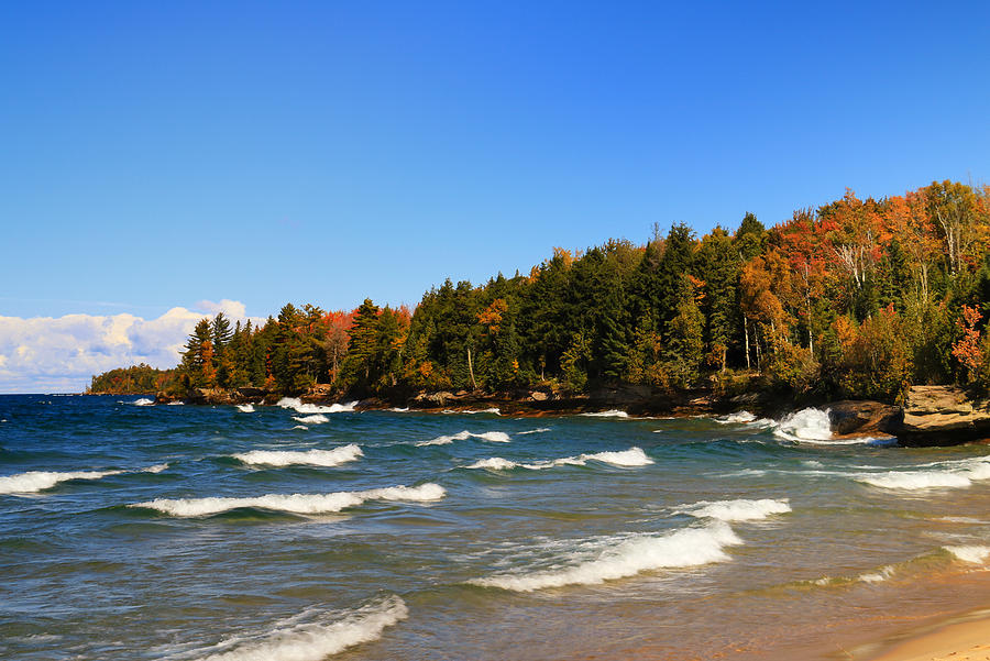 Great Lakes Autumn Waves Photograph by Rachel Cohen