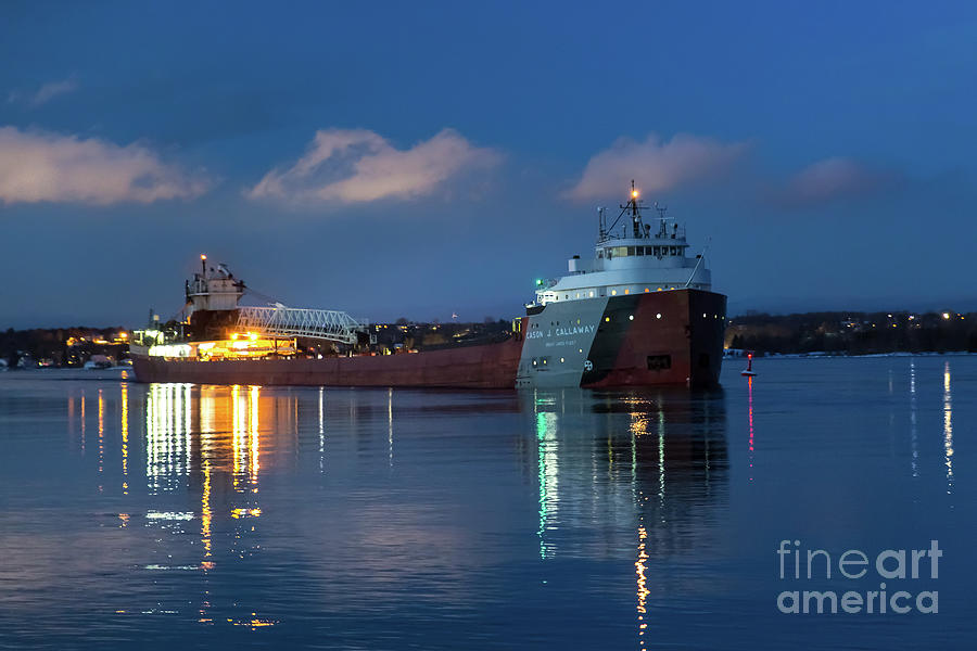 Great Lakes Freighter Cason Callaway Reflections -6776 Photograph by Norris Seward