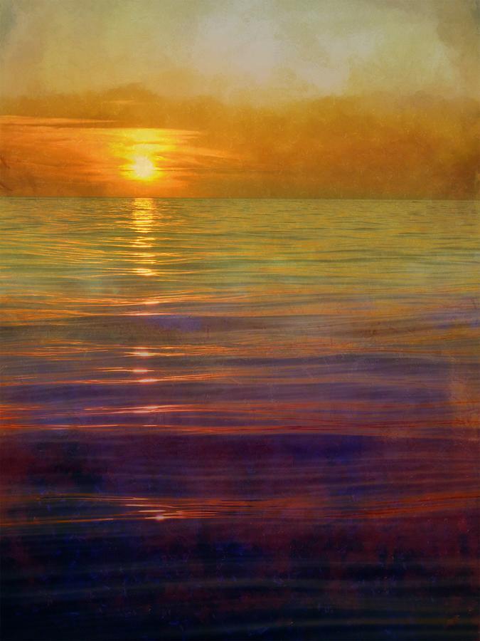 Sunset Digital Art - Great Lakes Setting Sun by Michelle Calkins