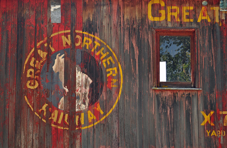 Goat Photograph - Great Northern Railway Old Boxcar by Bruce Gourley
