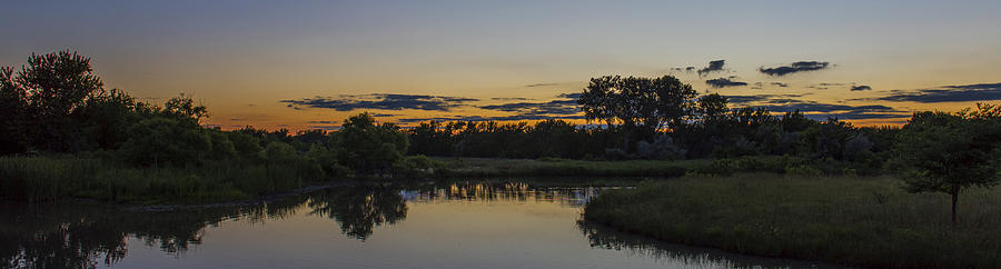 Great Plains Wetland Sunset Pano 3 Photograph by David Drew