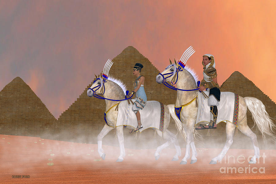 Great Pyramids and Nobility Painting by Corey Ford