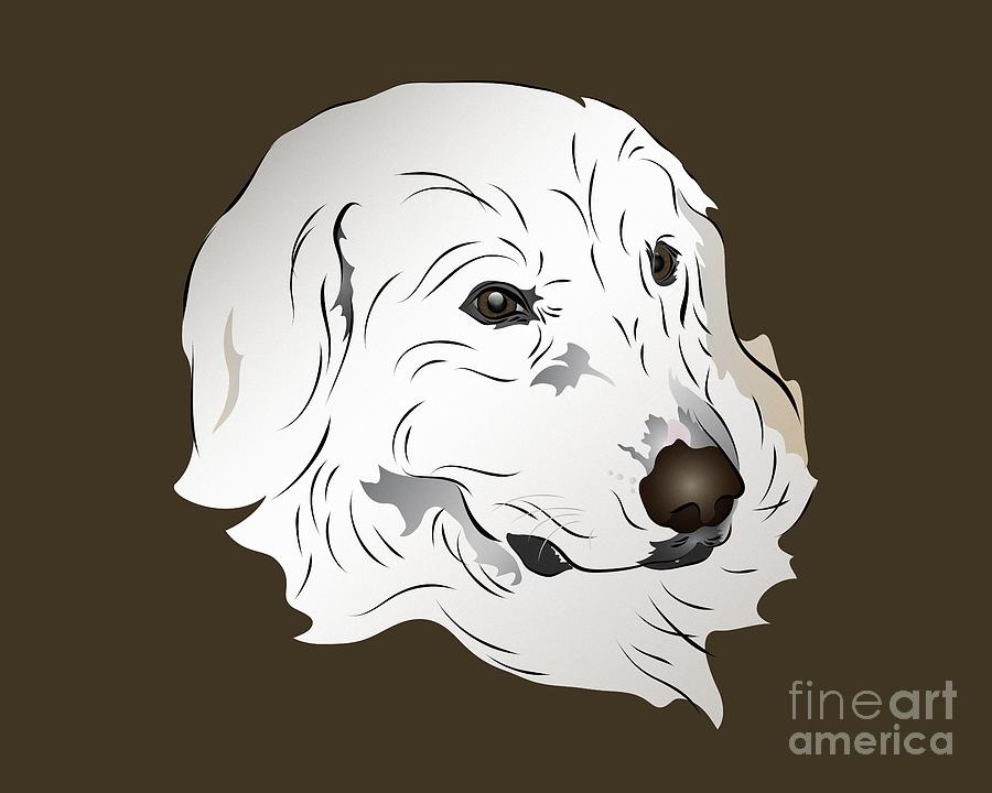 Great Pyrenees Dog Digital Art by MM Anderson