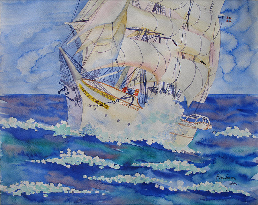 Boat Painting - Great Sails.2006 by Natalia Piacheva