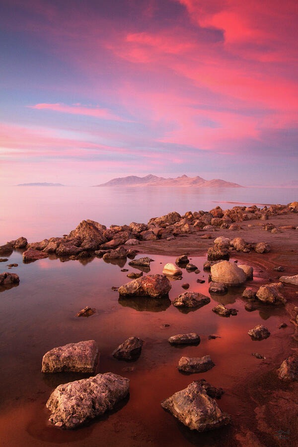 Great Salt Lake and Antelope Island Sunset  Photograph by Brett Pelletier