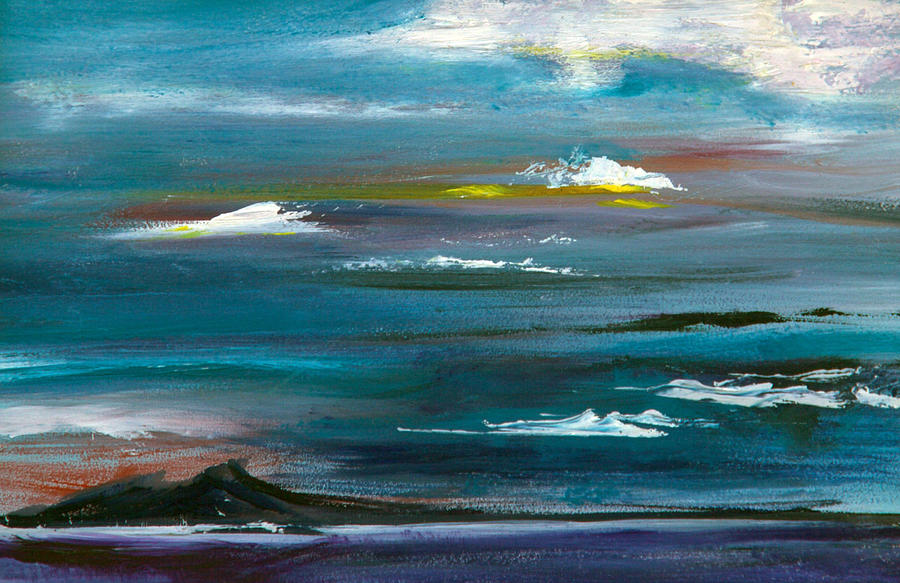 Sunset Painting - Great Salt Lake by Nila Jane Autry