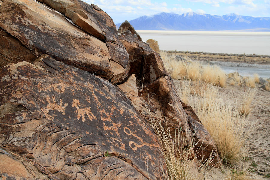 Great Salt Lake Petroglyph Panel #2 Photograph by Brett Pelletier