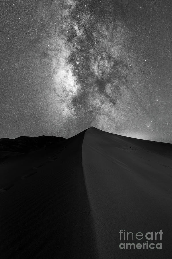 Great Sand Dunes Milky Way BW Photograph by Michael Ver Sprill