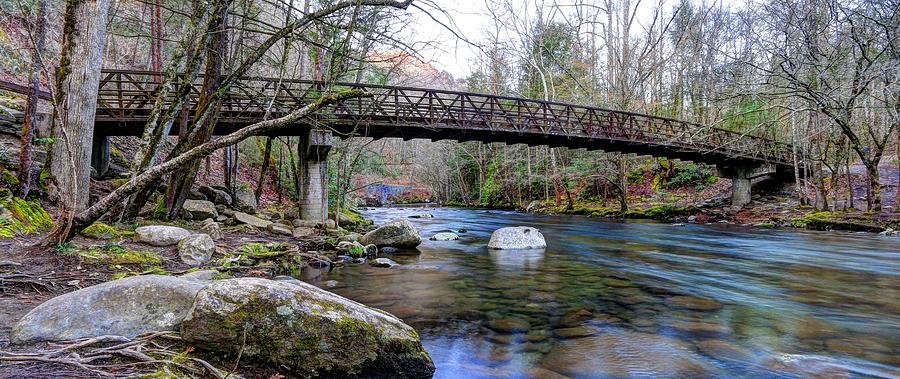Great Smoky Mountains National Park Carriage Bridge Over The Ocanaluftee River Photograph by Carol Montoya