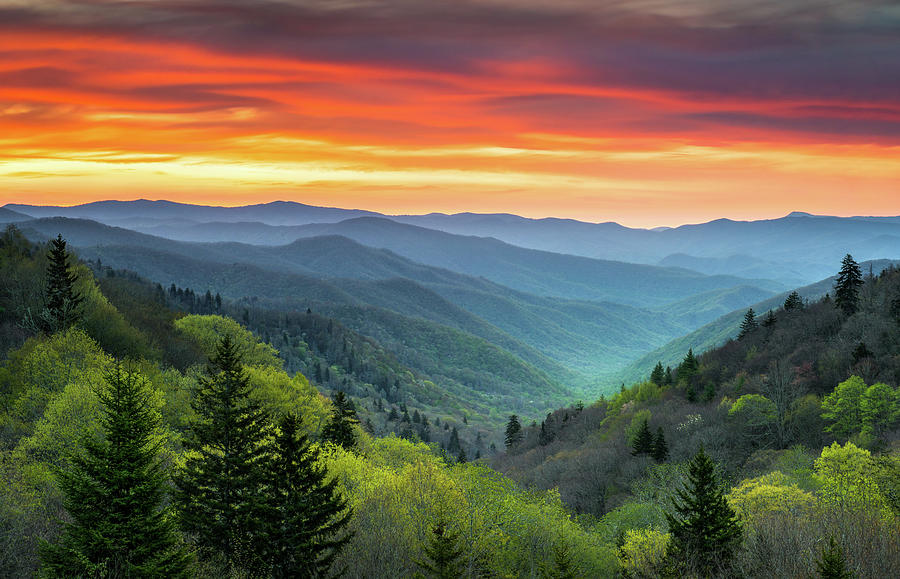 Great Smoky Mountains Photograph - Great Smoky Mountains National Park Gatlinburg TN Scenic Landscape by Dave Allen