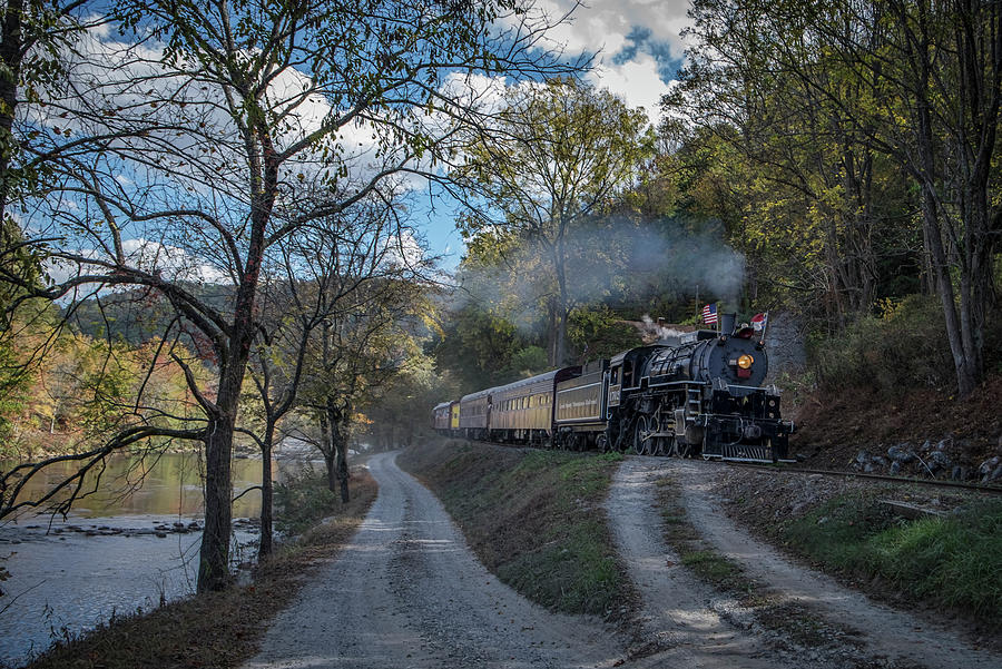 Great Smoky Mountains steam engine 1702 at Whittier NC Photograph by Jim Pearson