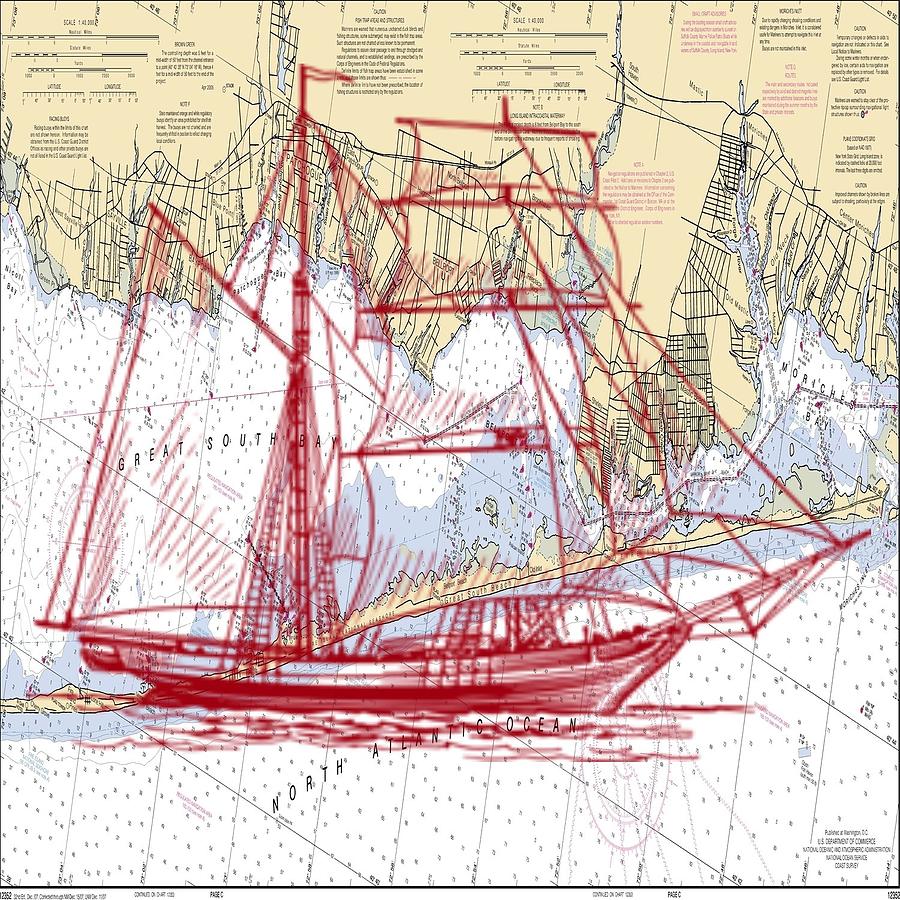 Great South Bay Nautical Digital Art by Florene Welebny
